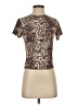 Lioness Animal Print Brown Short Sleeve Turtleneck Size S - photo 1