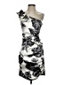 B. Darlin Graphic Silver Cocktail Dress Size 5 - 6 - photo 1