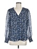 1.State 100% Polyester Blue Long Sleeve Blouse Size M - photo 1