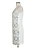 Aqua 100% Polyester Graphic Silver Cocktail Dress Size 6 - photo 5