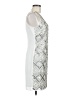 Aqua 100% Polyester Graphic Silver Cocktail Dress Size 6 - photo 4