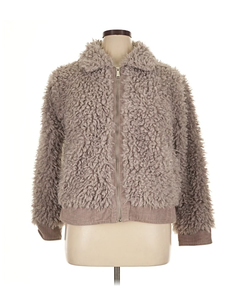 Pre-owned Bcbgeneration Faux Fur Jacket In Gray