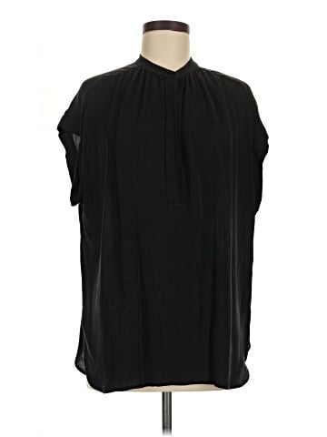 Vince. Short Sleeve Silk Top (view 1)