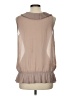 Ann Taylor LOFT 100% Polyester Tan Sleeveless Blouse Size L - photo 2