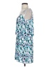 Parker 100% Polyester Print Blue Casual Dress Size S - photo 5