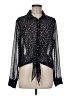 Rhyme & Echo 100% Polyester Floral Black Long Sleeve Blouse Size M - photo 1