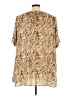 Roaman's 100% Rayon Animal Print Tan Short Sleeve Blouse Size 26W - photo 2