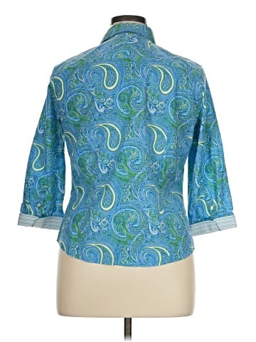 Talbots 3/4 Sleeve Button-Down Shirt (view 2)