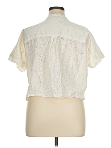 Madewell Eyelet Boxy Button-Down Shirt (view 2)