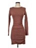 Express Solid Brown Casual Dress Size XS - photo 1