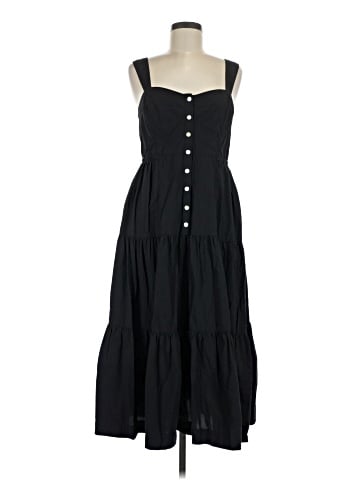 Madewell Button-Front Tiered Midi Dress (view 1)