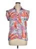 The Limited 100% Polyester Floral Pink Short Sleeve Blouse Size XL - photo 1