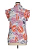 The Limited 100% Polyester Floral Pink Short Sleeve Blouse Size XL - photo 2