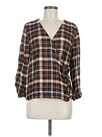 Madewell Plaid Gauze Double-Tie Wrap Top (view 1)