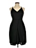 Mocking Top Solid Black Cocktail Dress Size L - photo 1