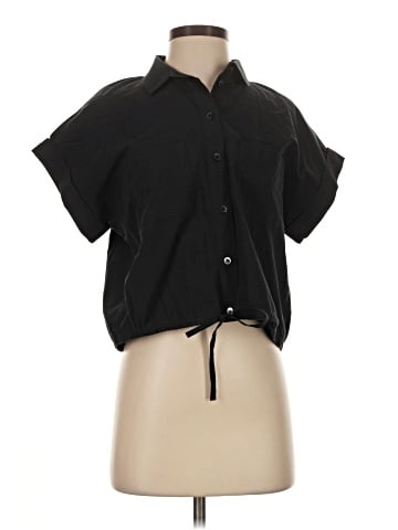 Madewell Signature Poplin Button-Up Drawstring Shirt (view 1)