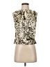 Ann Taylor Animal Print Ivory Sleeveless Blouse Size 0 Petite - photo 1