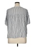 a.n.a. A New Approach 100% Rayon Stripes Silver Short Sleeve Blouse Size XL - photo 2