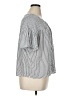 a.n.a. A New Approach 100% Rayon Stripes Silver Short Sleeve Blouse Size XL - photo 4