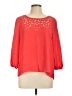 Eyeshadow 100% Polyester Red 3/4 Sleeve Blouse Size L - photo 1