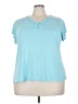 Liz Claiborne Blue Short Sleeve Henley Size 3X - photo 1