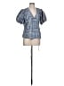 J.Crew 100% Cotton Blue Short Sleeve Blouse Size L - photo 1
