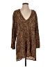Robin Piccone 100% Cotton Animal Print Brown 3/4 Sleeve Blouse Size L - photo 1