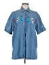 Bali 100% Cotton Blue Short Sleeve Button-Down Shirt Size M - photo 1
