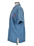 Bali 100% Cotton Blue Short Sleeve Button-Down Shirt Size M - photo 5