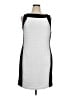 Calvin Klein Color Block White Gray Cocktail Dress Size 14W - photo 1