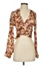 Free People 100% Polyester Brown Long Sleeve Blouse Size XS - photo 1