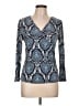 Susan Lawrence Blue 3/4 Sleeve Top Size L - photo 1