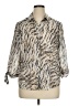 JM Collection Animal Print Silver 3/4 Sleeve Blouse Size 16 - photo 1