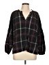 Anama Plaid Black 3/4 Sleeve Blouse Size L - photo 1