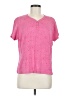 Basic Editions Polka Dots Pink Short Sleeve Henley Size M - photo 1
