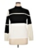 Per Se By Carlisle Color Block Multi Color Black Turtleneck Sweater Size XL - photo 1