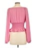 WAYF 100% Polyester Pink Long Sleeve Blouse Size L - photo 2