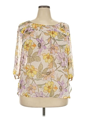 LC Lauren Conrad 3/4 Sleeve Blouse (view 1)
