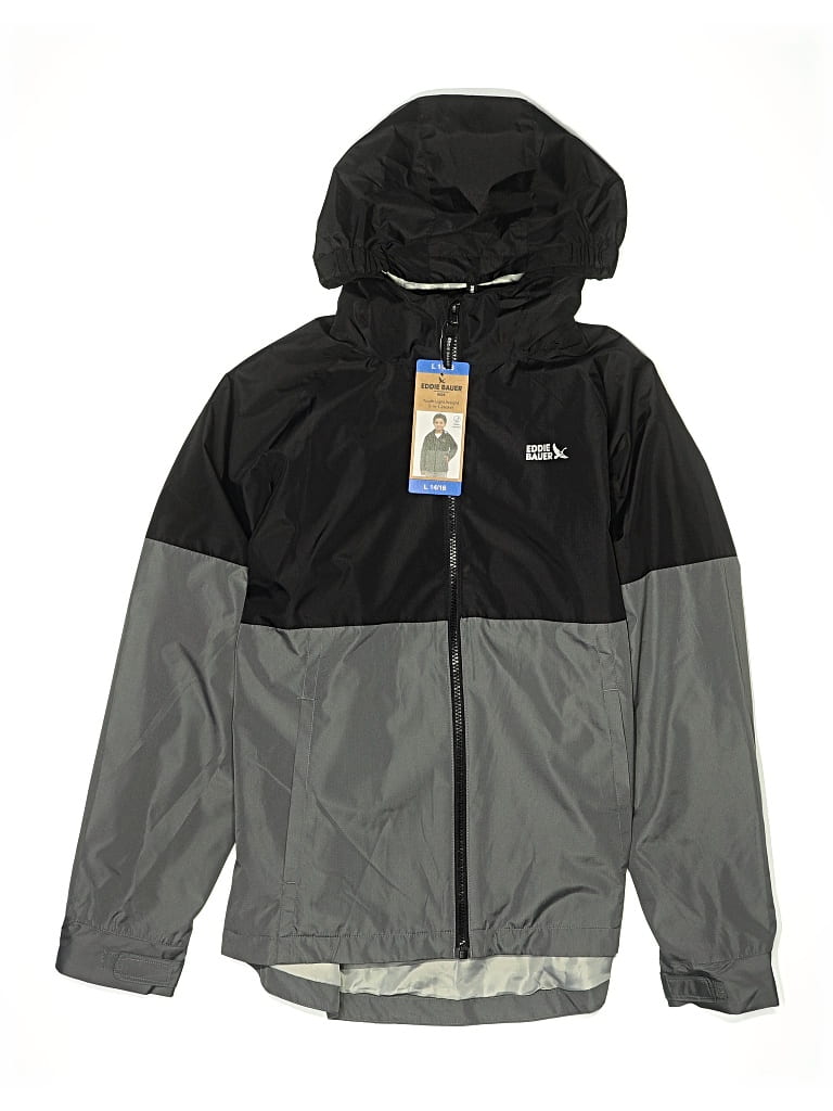 Pre-owned Eddie Bauer Kids' Windbreaker Jacket In Gray