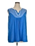 Susan Graver 100% Cotton Blue Sleeveless Blouse Size 1X - photo 1