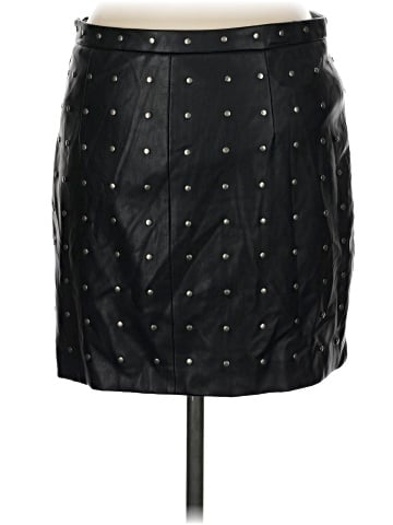Zara Basic Faux Leather Skirt (view 2)