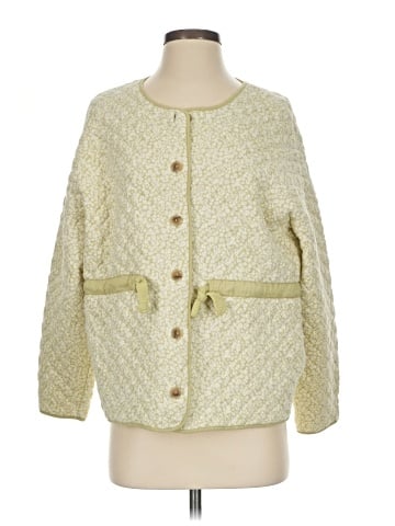 Madewell Quilted Jacquard Snap-Front Collarless Jacket in Daisy Blooms (view 1)
