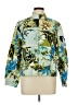 Chico's 100% Cotton Tropical Green Track Jacket Size Lg (2) - photo 1