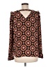 Ann Taylor LOFT 100% Polyester Brown Long Sleeve Blouse Size M - photo 2