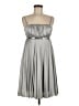 Unbranded 100% Polyester Metallic Silver Cocktail Dress Size M - photo 1