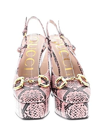 Gucci Python Print Platform Slingback Pumps (view 2)