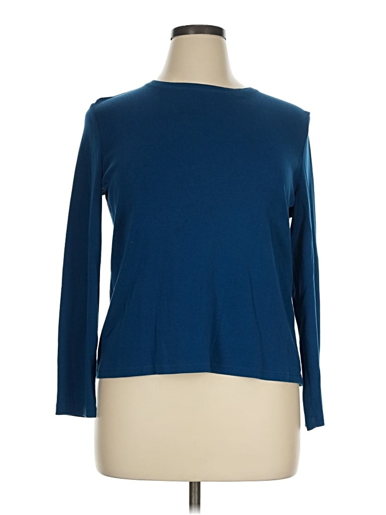 Pre-owned Talbots 3/4 Sleeve T-shirt In Blue