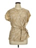 MICHAEL Michael Kors 100% Polyester Tan Short Sleeve Blouse Size XL - photo 1