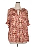 Belldini 100% Polyester Brown Short Sleeve Blouse Size 1X - photo 1