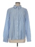 Sam Edelman 100% Cotton Stripes Blue Long Sleeve Button-Down Shirt Size M - photo 1